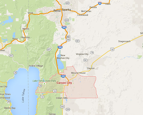 Google Maps Image of Carson City, Nevada - Carson City Addiction Interventions - Freedom Interventions - Matt Brown Interventionist